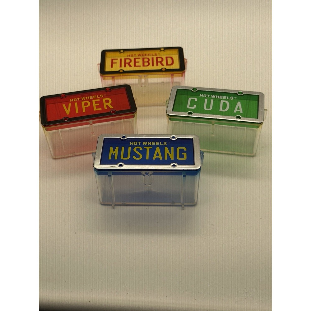 Vtg Hot Wheels 1996 License Plate Series Cuda Firebird Mustang Viper Set of 4